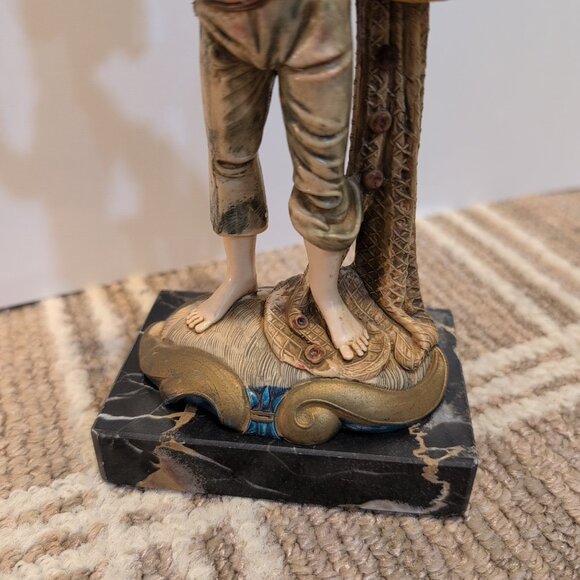 VTG Fontanini Italian Simonelli Depose Carrara Marble Fish Basket Crab Figurine - Picture 2 of 13